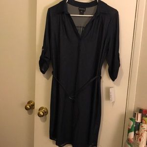 Denim COLOR dress with belt